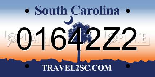 01642Z2 South Carolina License Plate