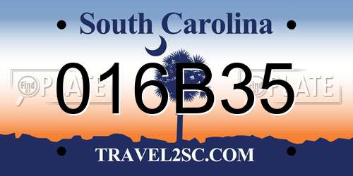 016B35 South Carolina License Plate