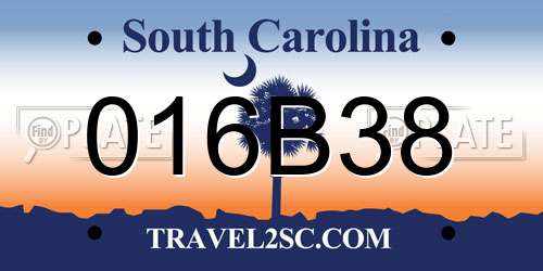 016B38 South Carolina License Plate