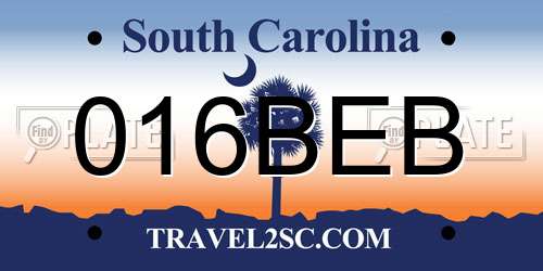016BEB South Carolina License Plate