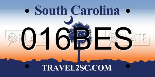 016BES South Carolina License Plate