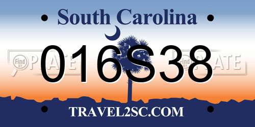 016S38 South Carolina License Plate