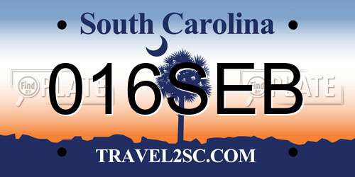 016SEB South Carolina License Plate