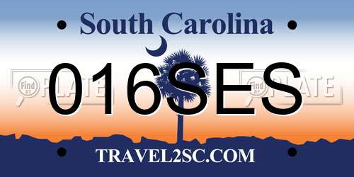 016SES South Carolina License Plate