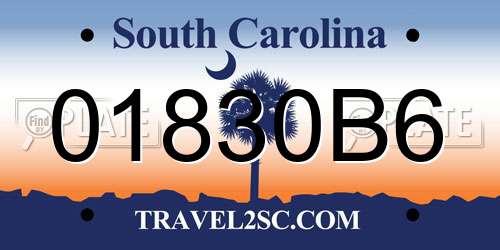 01830B6 South Carolina License Plate