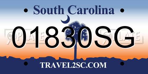 01830SG South Carolina License Plate