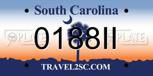 0188II South Carolina License Plate