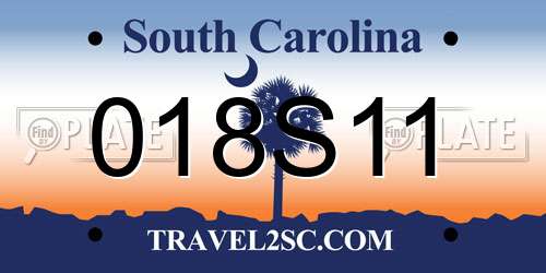 018S11 South Carolina License Plate