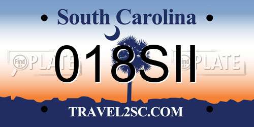 018SII South Carolina License Plate
