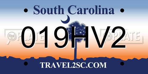 019HV2 South Carolina License Plate