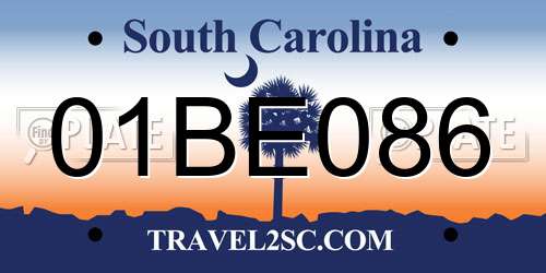 01BE086 South Carolina License Plate