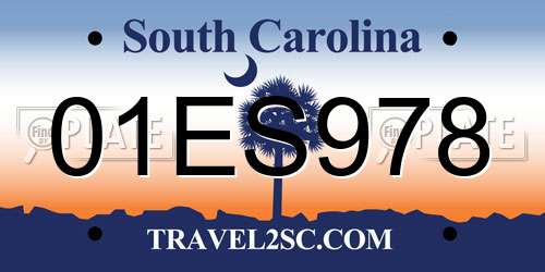 01ES978 South Carolina License Plate