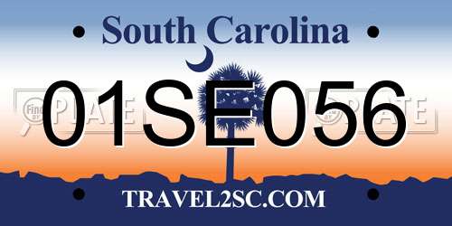 01SE056 South Carolina License Plate