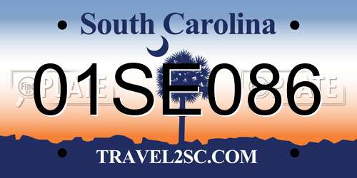 01SE086 South Carolina License Plate