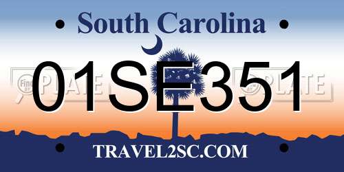 01SE351 South Carolina License Plate