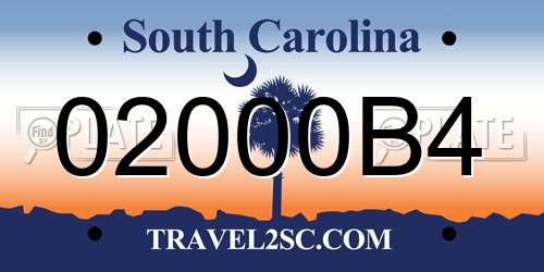 02000B4 South Carolina License Plate