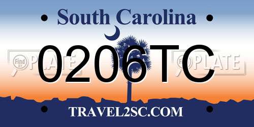 0206TC South Carolina License Plate