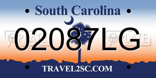 02087LG South Carolina License Plate
