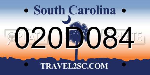 020D084 South Carolina License Plate