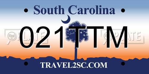 021TTM South Carolina License Plate