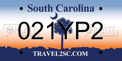 021YP2 South Carolina License Plate