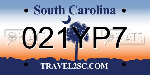 021YP7 South Carolina License Plate