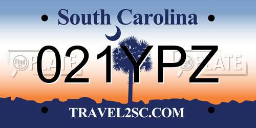 021YPZ South Carolina License Plate