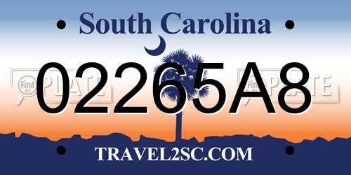 02265A8 South Carolina License Plate