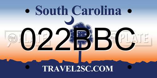 022BBC South Carolina License Plate