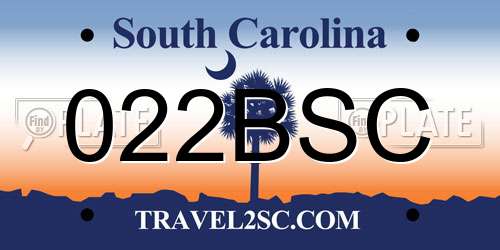 022BSC South Carolina License Plate