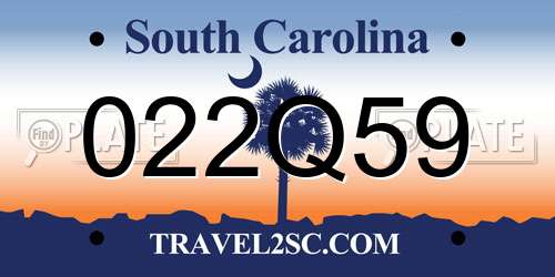 022Q59 South Carolina License Plate