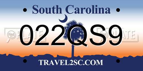 022QS9 South Carolina License Plate