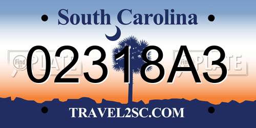 02318A3 South Carolina License Plate