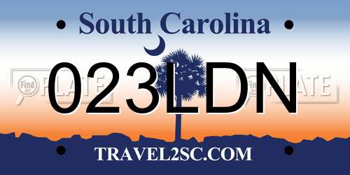 023LDN South Carolina License Plate