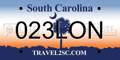 023LON South Carolina License Plate