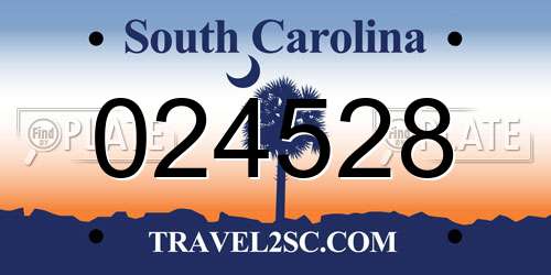 024528 South Carolina License Plate