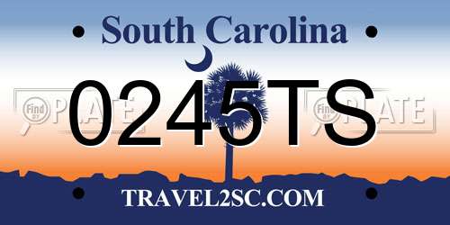 0245TS South Carolina License Plate
