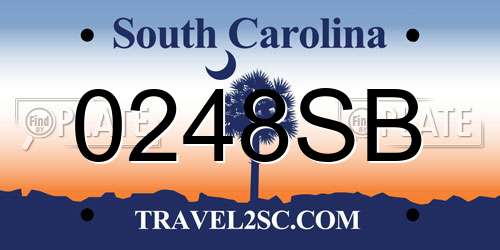 0248SB South Carolina License Plate