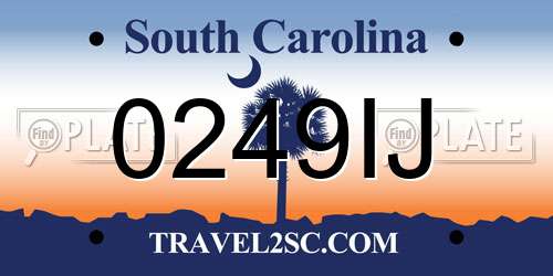 0249IJ South Carolina License Plate