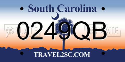 0249QB South Carolina License Plate