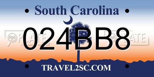 024BB8 South Carolina License Plate