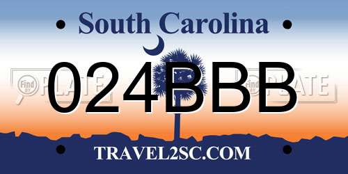 024BBB South Carolina License Plate