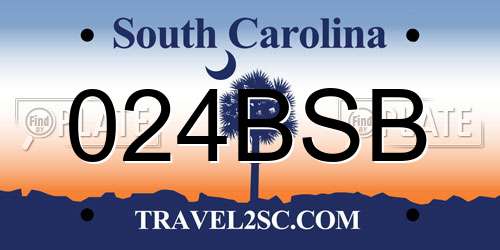 024BSB South Carolina License Plate