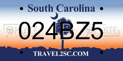 024BZ5 South Carolina License Plate