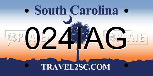 024IAG South Carolina License Plate