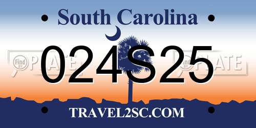 024S25 South Carolina License Plate