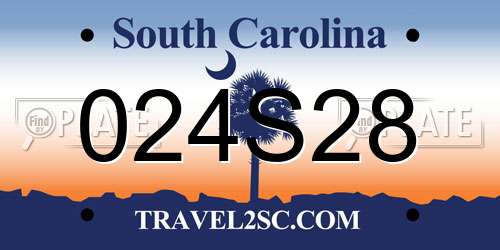 024S28 South Carolina License Plate