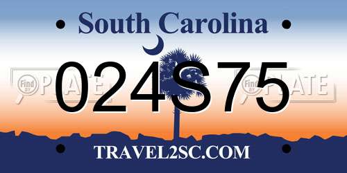 024S75 South Carolina License Plate