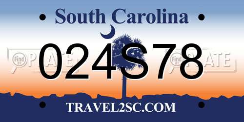 024S78 South Carolina License Plate
