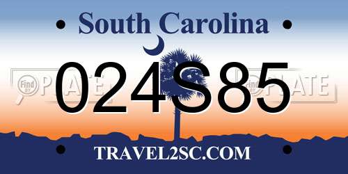 024S85 South Carolina License Plate